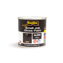 RUSTINS Black Gloss Paint 250ml- Fast-Drying Water-Based Coating for Wood and Metal; Durable Hard-Wearing Finish with Smooth Gloss Shine; Low Odour S