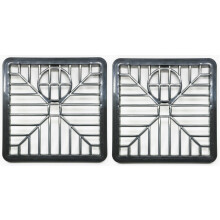 fiXte Square Gulley Grid Drain Cover Grate Lid Heavy Duty PVC 150mm x 150mm (6” x 6”) Black (2)