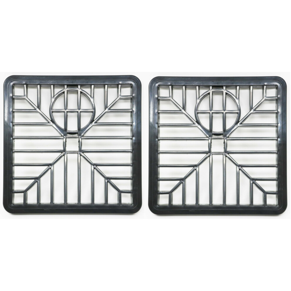 Fixte Square Gulley Grid Drain Cover Grate Lid Heavy Duty Pvc 150Mm X 150Mm (6Â X 6Â) Black (2) 5004749925292
