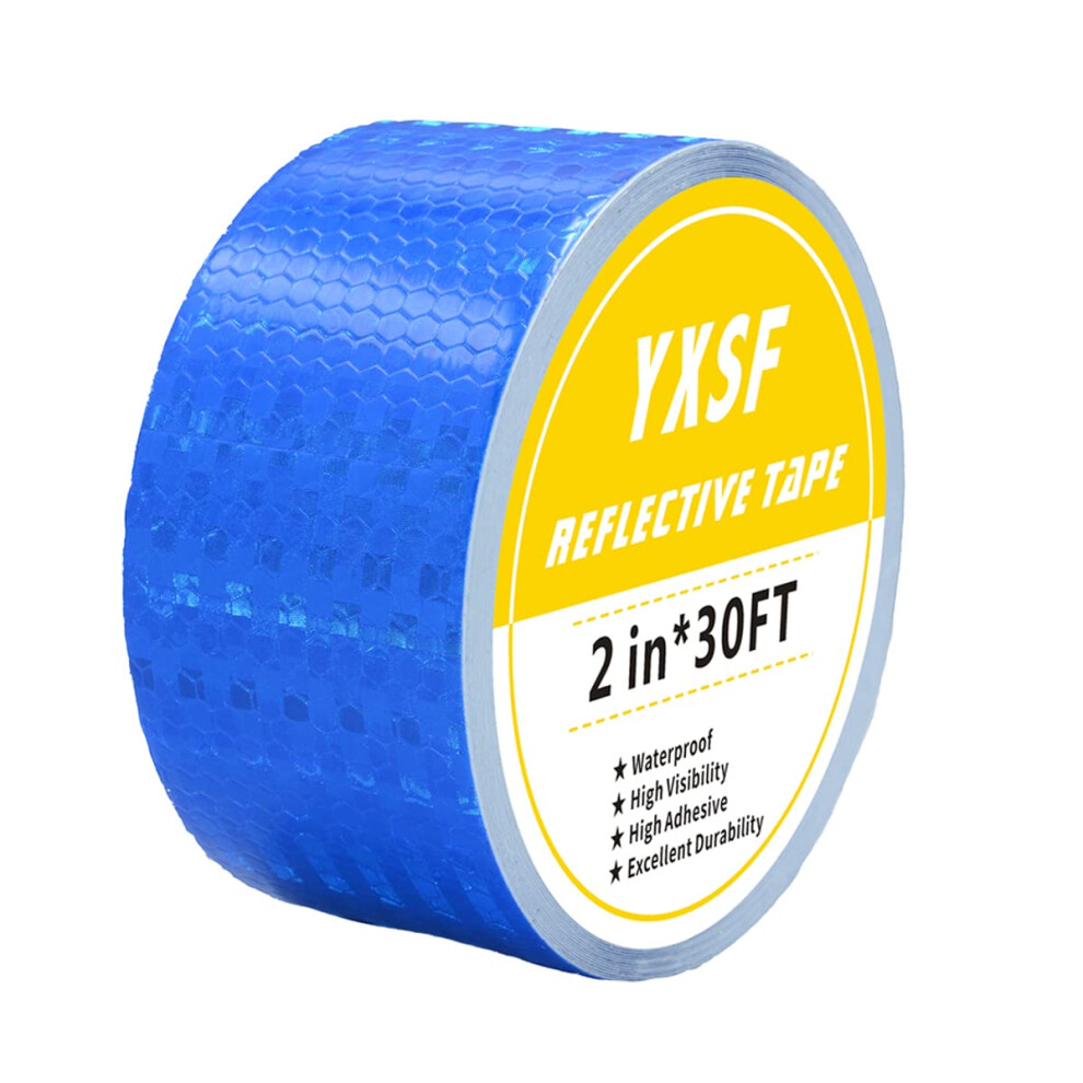 Yxsf Blue Reflective Tape,5 Cm10 M Reflector Tape Strips High Viscosity Conspicuous Waterproof Reflective Tape For Vehicles Trucks,Trailers,Cars Shi 5004531713182