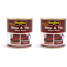 RUSTINS Quick Dry Step and Tile Paint, Red, 500 ml (Pack of 2)