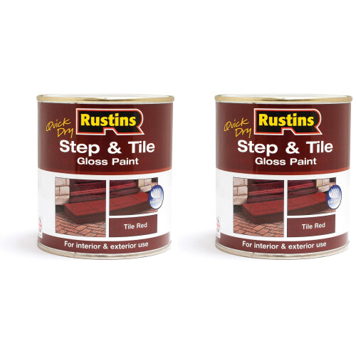 Rustins RUSTINS Quick Dry Step and Tile Paint, Red, 500 ml (Pack of 2)