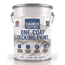 SIRAMICO COATINGS One Coat Anti-Slip Decking Paint | 5 Litres | 7 Luxury Colours I Mould & UV Resistant Formula | White - Grey - Sage Green - Black -