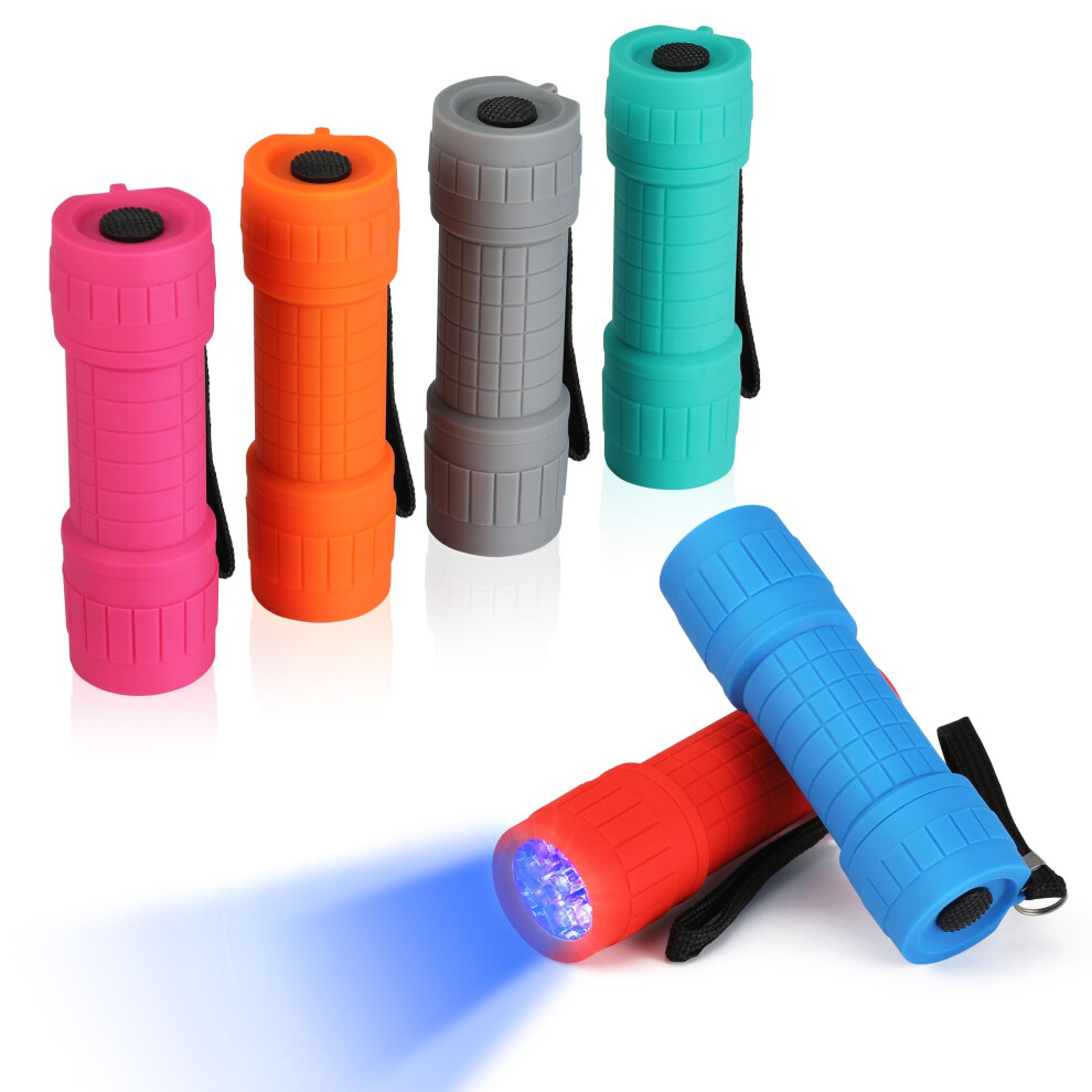 Photos - Other Hand Tools Ever Brite EverBrite UV Torch 6 Pack, 9 LED 395nm Black Light Torch, Colorful Mini Ultraviolet Flashlight Blacklight Detector for Pet U 
