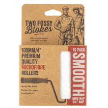Two Fussy Blokes 4 Inch Microfibre Paint Roller Sleeves – 5mm Nap for Smooth Finish – Ideal for Water-Based Paint, Doors, Trim, Cabinets & Furnitu