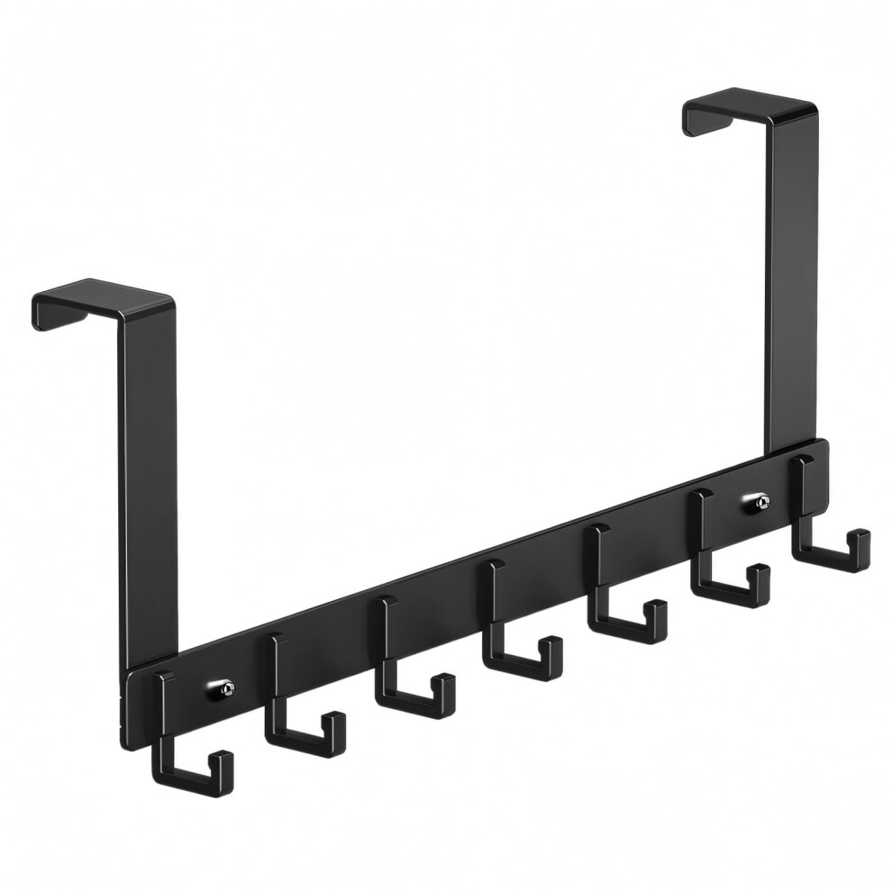 Woobroo Over Door Hooks, Heavy Duty Over Door Hanger With Rust Resistant Finish, 7 Hooks Aluminum Over Doors Coat Hooks Storage For Coats, Hats, Bags 5009025558270