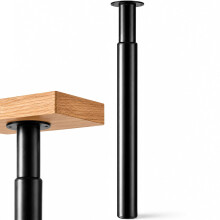 CROWNSHOP 1PCS Table Legs, Adjustable Metal Breakfast Bar Leg, 71-110 cm Height, 60 mm Diameter, Folding Design for Kitchen Worktop, Dining Table (Bl