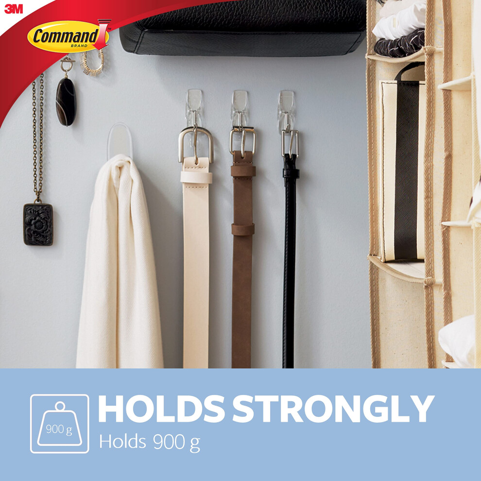 Command Wire Toggle Medium Hook, Pack Of 6 Hooks And 8 Adhesive Strips, Transparent - Damage Free Hanging - Holds Up To 900G 5008094232999