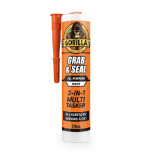 Gorilla Grab & Seal, 290ml – Two-in-One Waterproof Grab Adhesive & Sealant Hybrid | Bonds Skirting, Kitchens, Bathrooms, Windows & Doors | High Stre