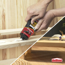 UniBond No More Nails Original, Heavy-Duty Mounting Adhesive, No Nails Strong Glue for Wood, Ceramic, Metal & More, White instant Grab Adhesive, 1 x