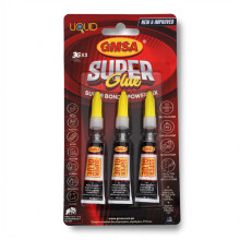 GMSA 3Pack SuperGlue - 3g Fastest & Toughest Adhesive Instant Repair Super Glue All Purpose - Strong Super glue for Hard Plastic, Rubber, Metal, Leat