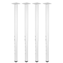 4-Pack Table Legs Adjustable Metal Breakfast Bar Leg, 60-100cm Height Metal Folding Desk Legs Folding Design for Kitchen Worktop, Dining Table (White