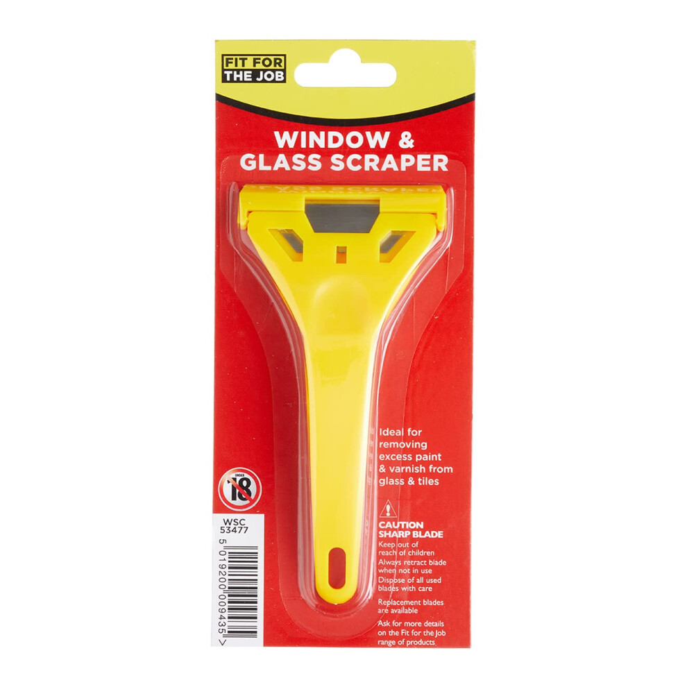 Fit For The Job Window Scraper Glass & Paint Scraper For Quick And Easy Removal Of Paint, Adhesive, Stickers And More From Glass, Upvc, Wood And Meta 5002148542140
