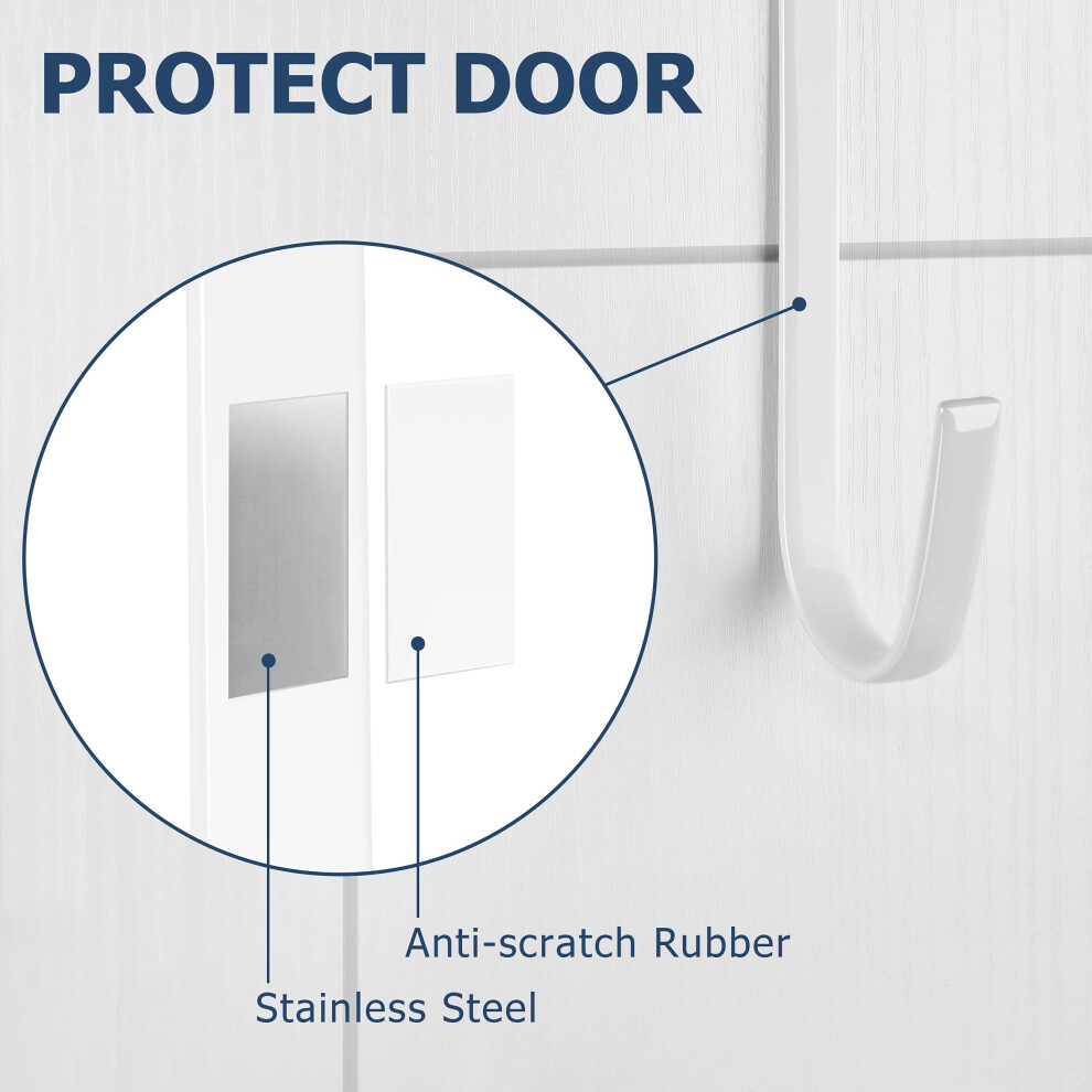 Damita Over The Door Hooks 4 Packs, Over The Door Towel Hanger For Coat, Overdoor Hangers Back Of Door Hook, Sturdy Stainless Steel Hooks With Anti-S 5003131098415