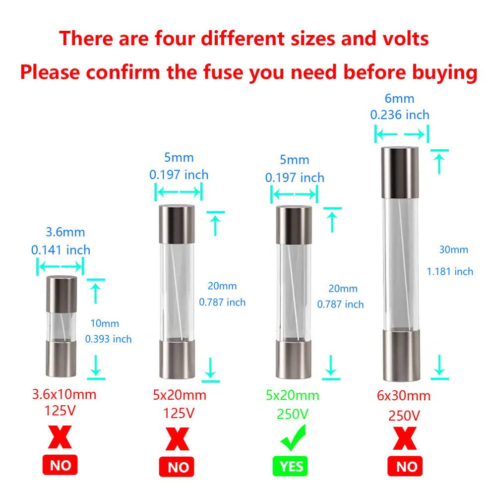 Photos - Other Electrical Equipment HUAREW F10AL250V 20 Pcs 5x20mm Fast-Blow Glass Fuse 10A 250V 0.2x0.78 inch time delay Fuse(Pack of 20 Pcs)