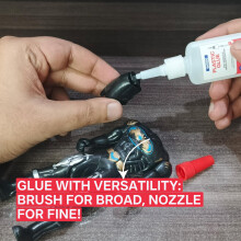 GH1200 (2-IN-1) Plastic Glue with Brush Applicator & Nozzle, Fine Superglue for Plastic, Instant Model Glue for Toys, Crafts, DIY & more