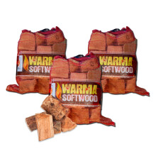 Softwood Firewood Logs 75L Kiln Dried Logs - Ready to Burn Easy to Light Density - 3 x 25 Litre Nets Soft Wood for Outdoor Open Fire Pits Wood Burner