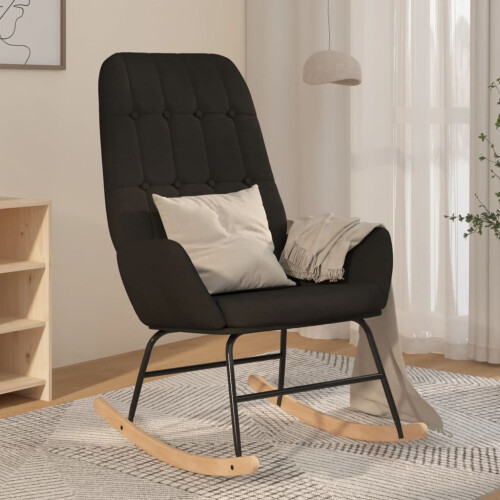 VidaXL vidaXL Schaukelstuhl Schwarz Stoff