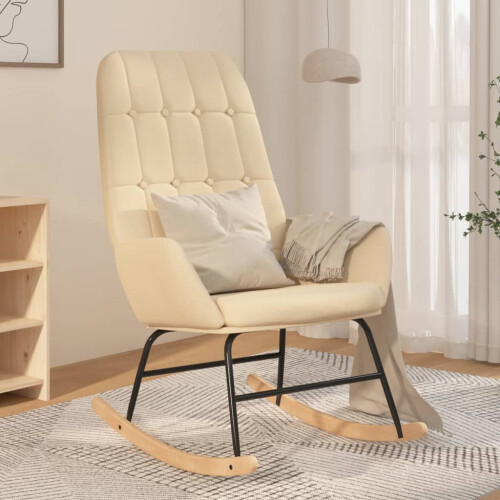 VidaXL vidaXL Schaukelstuhl Creme Stoff