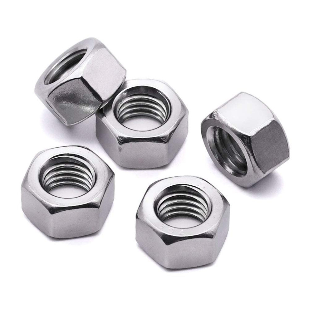 Terf M24 Hex Hexagon Nut M24 (24Mm) Steel Hex Full Nuts - Pack Of 4, Silver 5004229369035