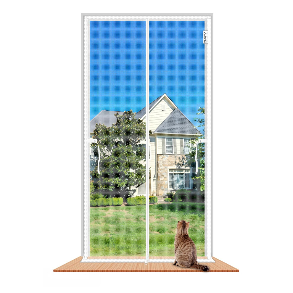 Laijiang Cat Screen Door, 100X220cm Reinforced Cats Resistant Mesh Door Screen With Zipper, Keep Cats Indoor & Scratch Proof, Prevent Pet Escape From 5001576955539