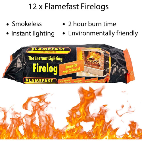 MDL Instant Light Smokeless Fire Logs - Case of 12 Logs 2