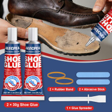 ALECPEA Shoe Glue Repair Gel - 2 Pack (29.5g) - Super Strong Waterproof Adhesive for Sneakers, Leather & Rubber Soles - Professional Fix Kit with San