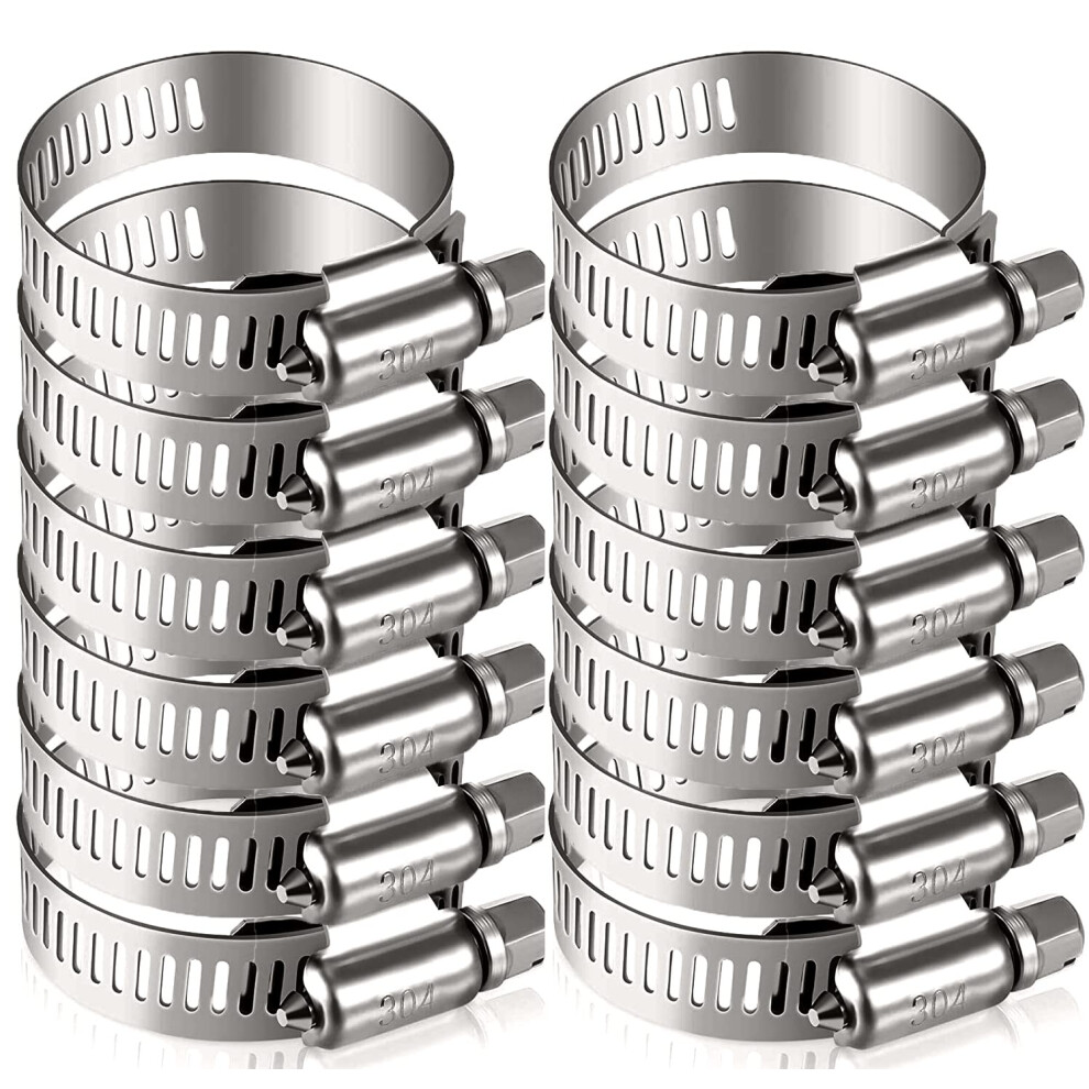 Photos - Vise Litensh 35-57mm Stainless Steel Hose Clips, 12PCS Worm Gear Hose Pipe Clamp Adjustable Jubilee Clips, Duct Clamp Fuel Line H