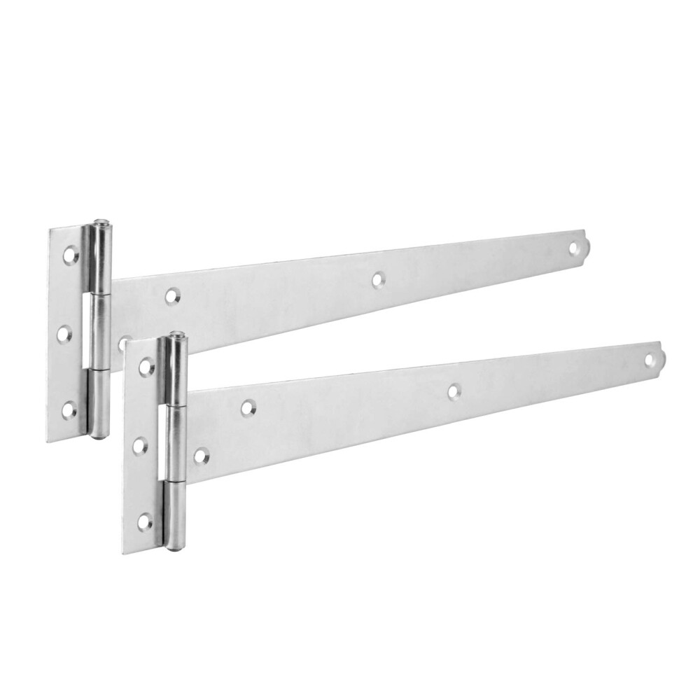 Xfort 2 Pack Zinc Plated 150 Mm T-Hinge, Metal Tee Hinges With Shiny Finish Protecting Against Weather, Ideal For External Use On Gate, Shed, And Ba 5008729691863