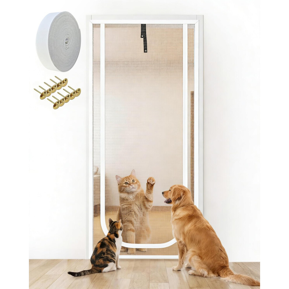 Photos - Interior Door Screen Doors - Cat Door Screen with Double Sides Zip Heavy Duty Pet Screen Door for Dogs Cats Mosquitos Fits Door Size 80cm