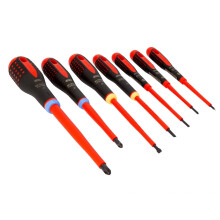 Bahco BE‑9888S ERGO VDE Insulated Screwdriver Set, 7 Piece Electrical Tool Kit with ERGOnomic Handles for Controlled Grip and Reduced Hand Strain in