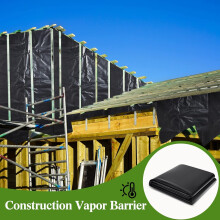 KAHEIGN 2m x 6m Black Polythene Sheeting, 0.3mm Thick Garden Grow Polytunnel Cover Polythene Horticultural Membrane for Gardening Insulation & Buildi