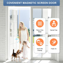 Fly Screens Doors Nets Patio Curtain Insect Mesh for Keeping Out Flies & Bug, Flyscreen French Doors, Screen Door Fly Screen, Magnetic Fly Curtain(90