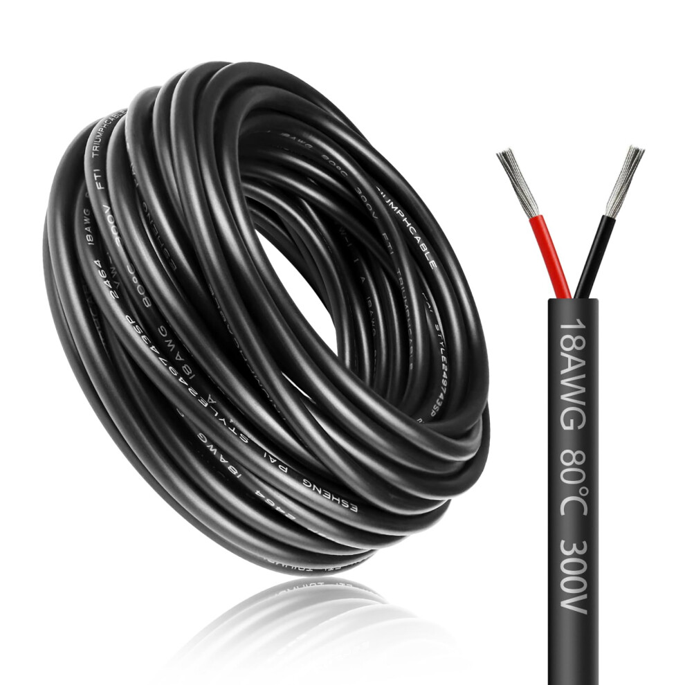 Lightingwill 49.2Ft/15M 18Awg 2X0.75mmâ² Electrical Wire 2 Core Cable, 5V/12V/24V/240V Low Voltage Extension Cable, Tinned Copper Wires, Flexible And 5007841264559