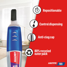 Loctite Super Glue Pen for Precise Application, Superglue Gel Dries Clear for Invisible Repairs, Clear Glue for Vertical Surfaces, 2x4 g