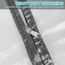 TEYIAN 1.2m x 2.2m Plastic Dust Sheet Door Cover with Zipper Heavy Duty Clear Polythene Sheet Door Protector Door Curtain with 10m Double-Sided Tape