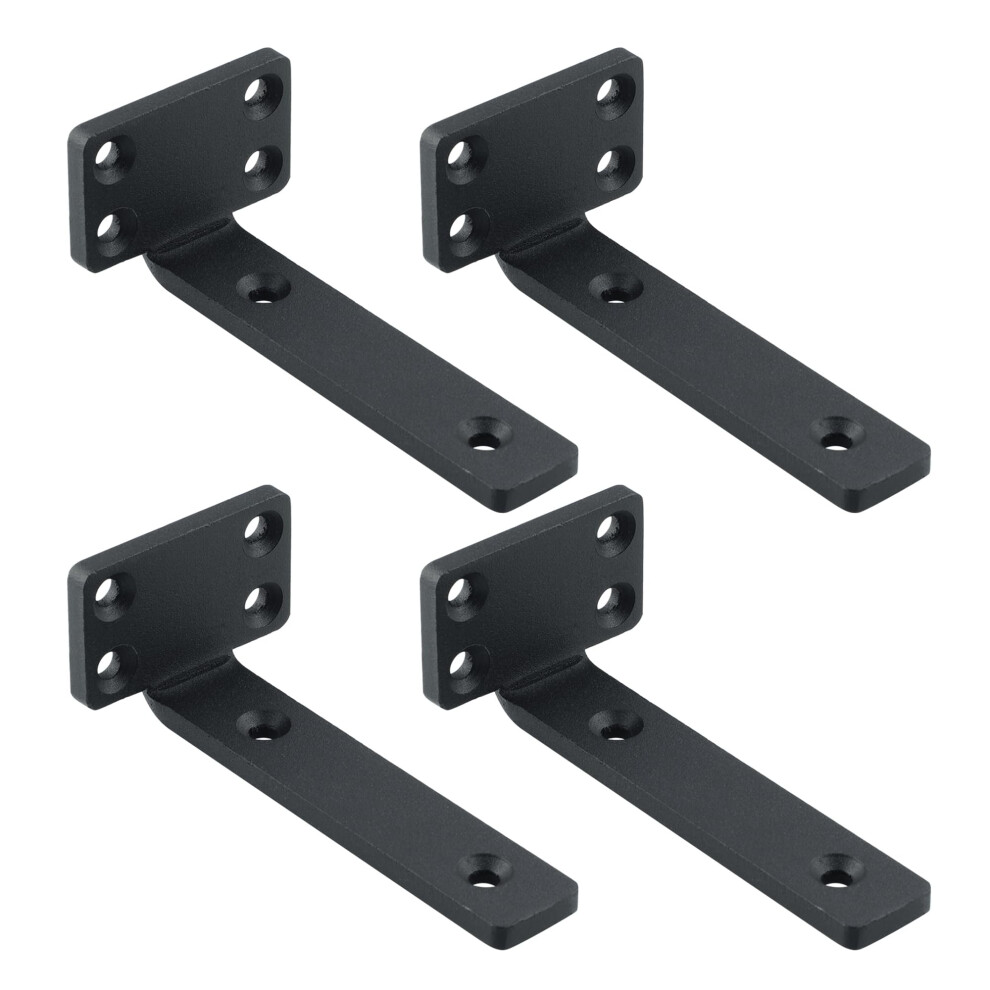 Mooche 4Pcs Floating Shelf Brackets, Black Shelf Brackets, Heavy-Duty Metal L-Shaped Shelf Bracket, 100Mm*50Mm For Shelves Support Wall Hanging Suppo 5008135350484