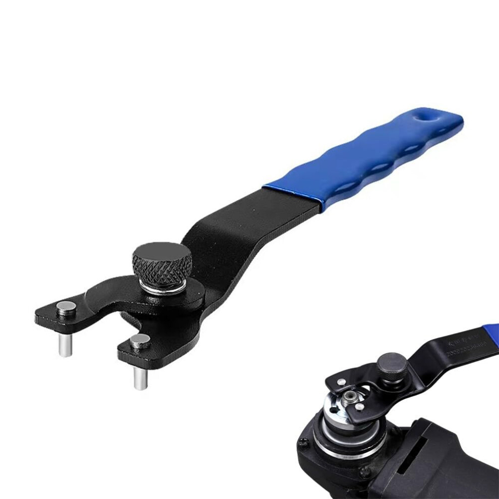 Gzsywz Angle Grinder Spanner - Universal Grinder Wrench Angle Grinder Adjustable Spanner Non-Slip Locknut Wrench Multi-Function Spanner (Blue Black) 5009730203243