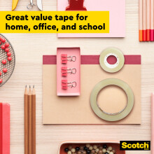 Scotch 508 Transparent Tape, Pack of 6 Rolls, 25 mm x 66 m - Strong and Sticky Tape for General Purpose Wrapping, Sealing and Mending - Cardboard Pac