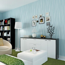 Anttyscar Striped Wallpaper Modern 3D Embossed Wallpaper Blue Mix Plain Thick Textured Wallpapers for Bedroom Adults Teenager Living Room Lounge Hall