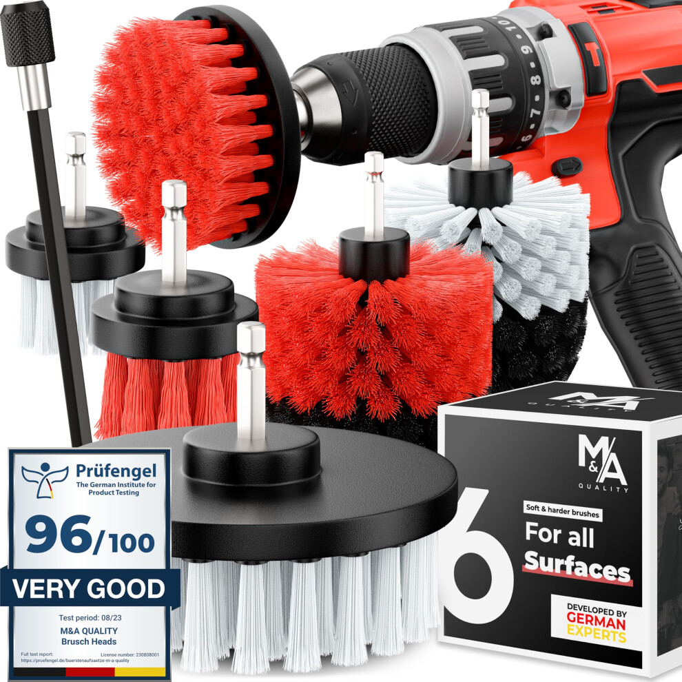 Photos - Other Hand Tools Drill Brush Attachments for Cordless Drill  Universally Cleans Cars, Rims, Upholstery, Tiles, and More I Drill Bru[Set of 6]