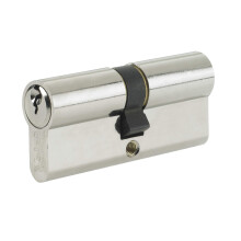 Yale Euro Double Cylinder, 3 Keys Supplied, Standard Security, Boxed, Suitable for All Door Types, Nickel Finish, 30:10:30 (70 mm)
