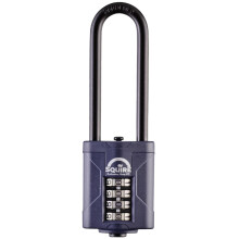 Squire Combination Padlock (CP40/2.5) - Extra Long Steel Shackle - 4 Wheel Combination - Alloy Steel for Corrosion Resistance - Weatherproof Lock, Id