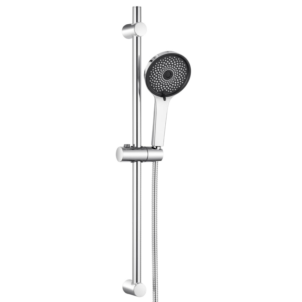 Derw Shower Slide Bar, Shower Riser Rail 70Cm With 5 Modes Shower Head(Without Taps), Height-Adjustable, 360 Rotatable, Corrosion-Resistant, Built-I 5009245847628