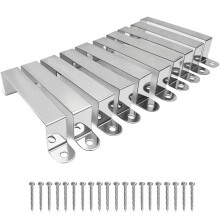 10X Fence Panel Clips, Fence Post Brackets, 4.25 Inch Galvanized Steel Heavy Duty Fences Post Security Brackets, Anti-Rattle Panel Stabilizer for Con