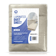 9Threads Laminated Cotton Dust Sheets 12'x9' (3.6m x 2.7m) | Washable & Reusable Drop Cloths for Painting & Decorating | Paint Cover Sheets for Furni