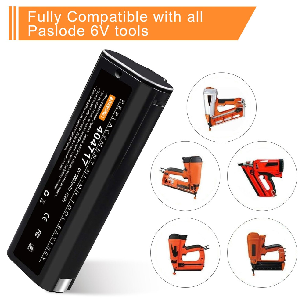 2X 6V 5000Mah Ni-Mh Replacement Battery For Paslode 404717 404400 900400 900420 900600 901000 902000 Im250 Im350 Im200 Im65 Im50 5007615974684