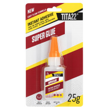 TITA22 Super Glue, Extra Strong Fast-Drying Cyanoacrylate Adhesive, Large 25g Bottle with Anti-Clog Precision Tip, Instant Glue for Wood, Metal, Plas