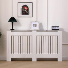 AVC Designs Extra Large Radiator Cover Modern Design Vertical Slats White…