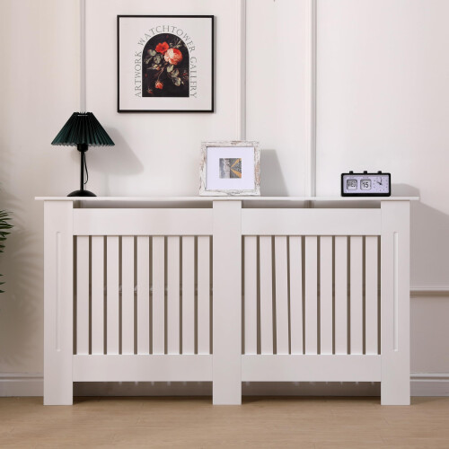 AVC Designs Extra Large Radiator Cover Modern Design Vertical Slats White…